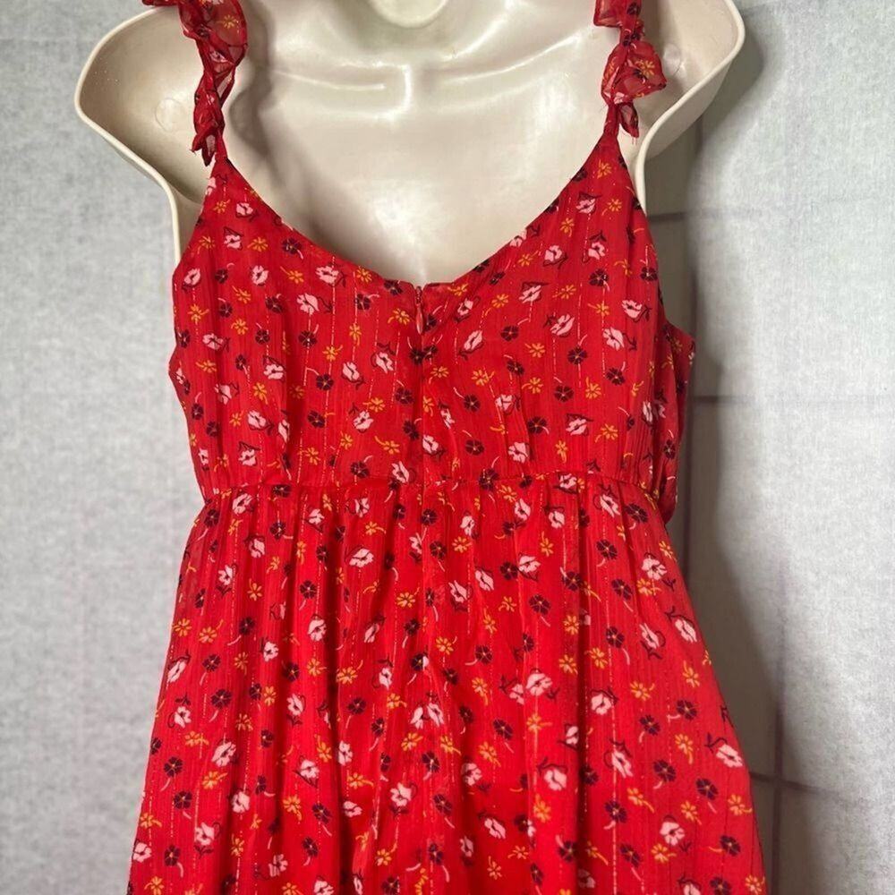 MADEWELL RUFFLE STRAPS TIERED‎ DRESS SIZE 0 - Picture 10 of 11